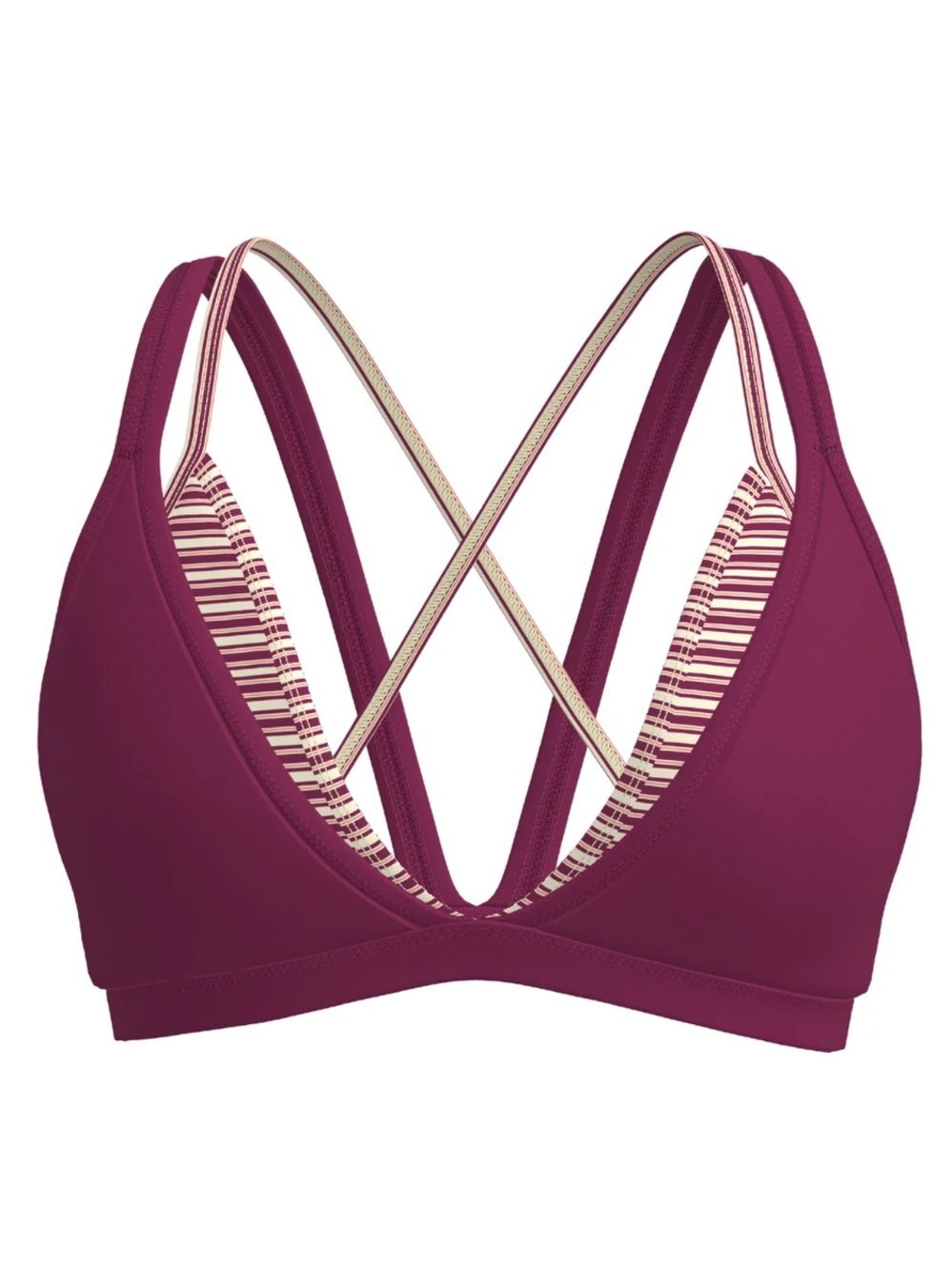 Plunge Strappy Bralette in Berry & Aftersun